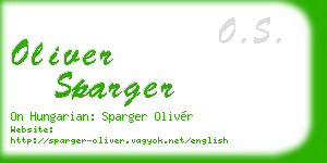 oliver sparger business card